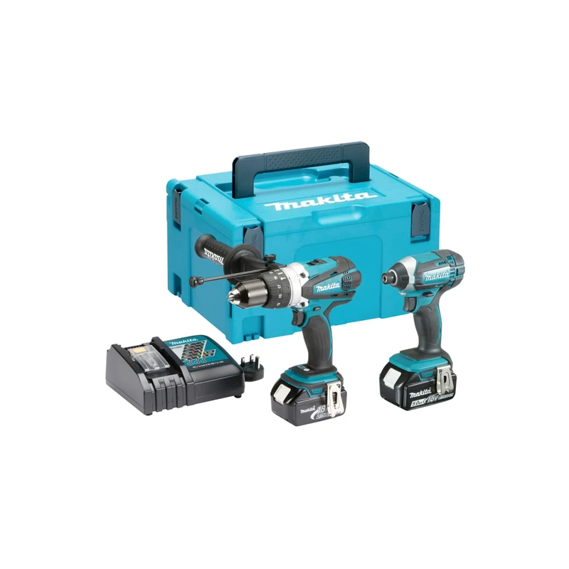 Makita DLX2145TJ 18V Li-ion LXT 2 Piece Combo Kit comprising DHP458Z and DTD152Z Complete with 2 x 5.0 Ah Li-ion Batteries and Charger Supplied in a Makpac Case