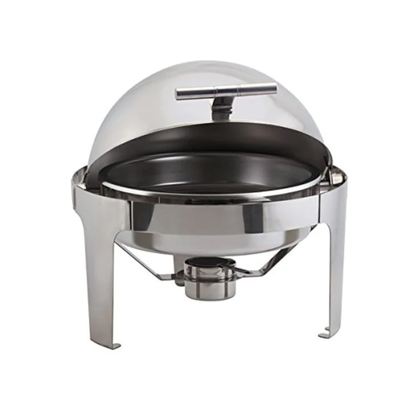 Genware NEV-R901 Round Deluxe Roll Top Chafer, 6 L