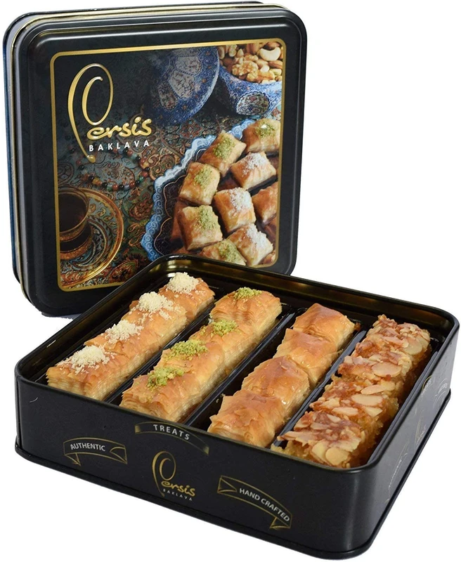 Persis 350g Luxury Vegan Baklava Gift Box |UK SALSA Certified | Perfect Ramadan Sweets |Handmade Baklava with Cashew Almond, Walnut and Pistachio | Vegan Gifts (16 Pieces, 350g)