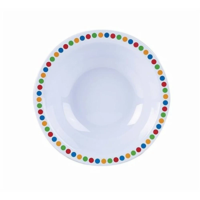 Genware MEL6B-CC Melamine Bowl, Coloured Circles, 6 inches Width, Pack of 12