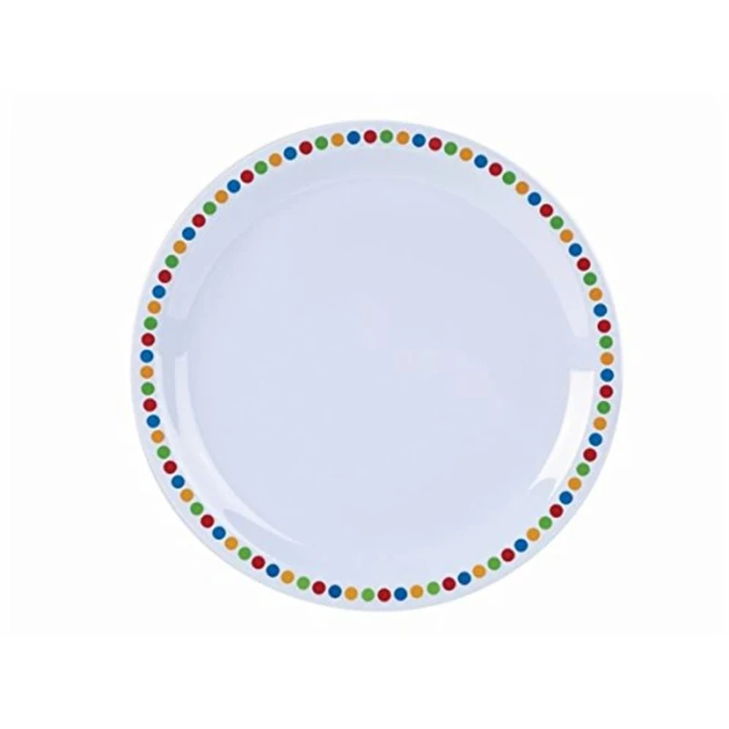 Genware NEV-MEL9PL-CC Melamine Plate, Coloured Circles, 9" (Pack of 12)
