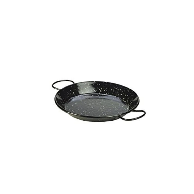 Genware NEV-E0220 Enamel Paella Pan, 20 cm, Black (Pack of 6)