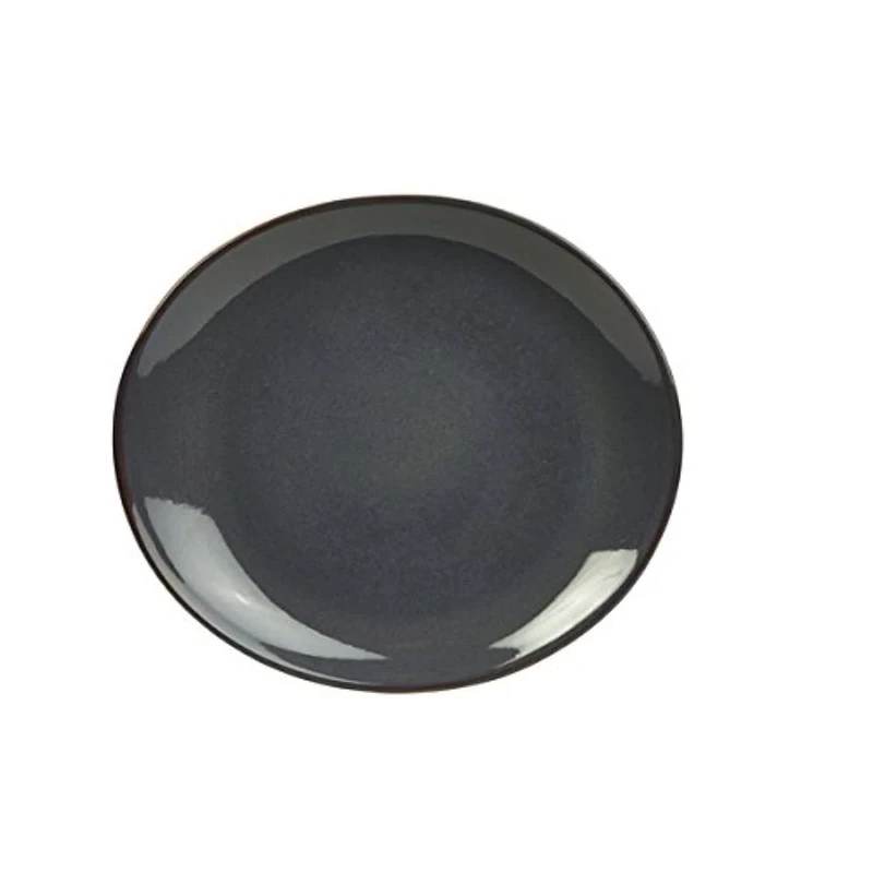 Genware NEV-PL-BL29 Terra Stoneware, Rustic Oval Plate, 29.5 cm x 26 cm, Blue (Pack of 12)