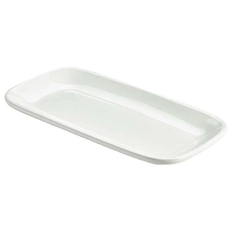 Genware NEV-184630 Royal Rectangular Rounded Edge Plate, 29.5 cm x 15 cm (Pack of 6)