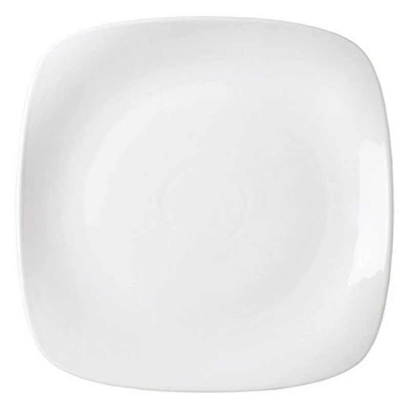 Genware NEV-184525 Royal Rounded Square Plate, 25 cm (Pack of 6)