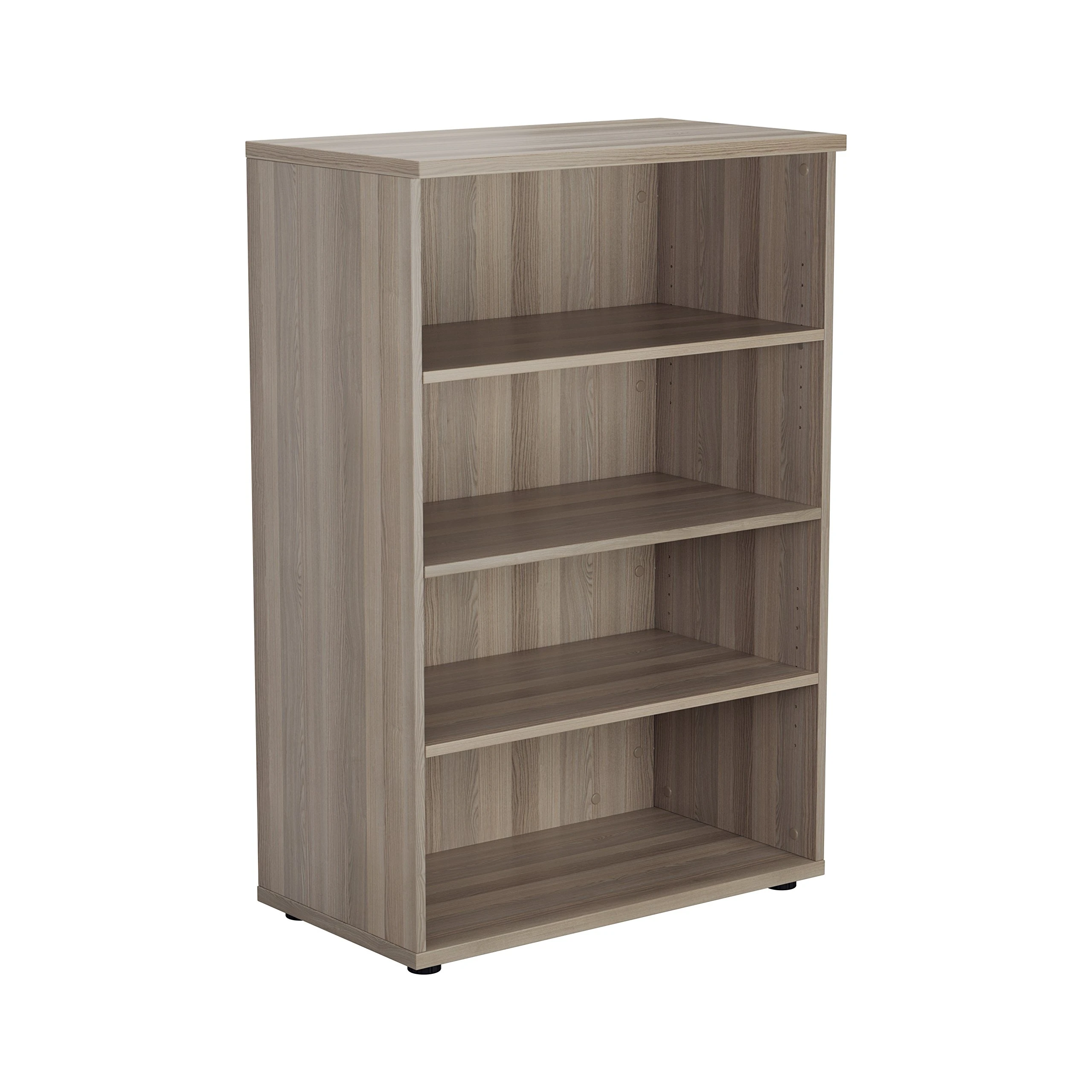Office Hippo Heavy Duty Bookcase, Robust Book Case, Storage Unit with 3 Adjustable Shelves & Adjustable Feet, Stable Home Office Furniture, Simple To Assemble - Grey Oak