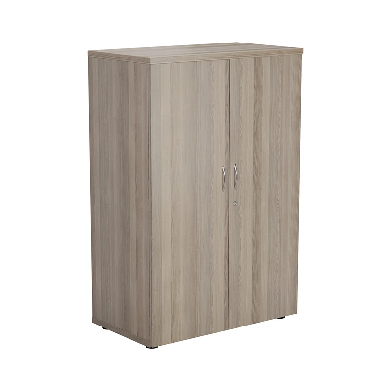 Office Hippo Cupboard With 3 Shelves, Lockable, Grey Oak, 80 x 45 x 120 cm