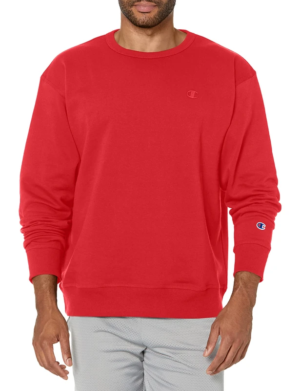 Champion Men's Powerblend Pullover Sweatshirt, Team Red Scarlet, L UK