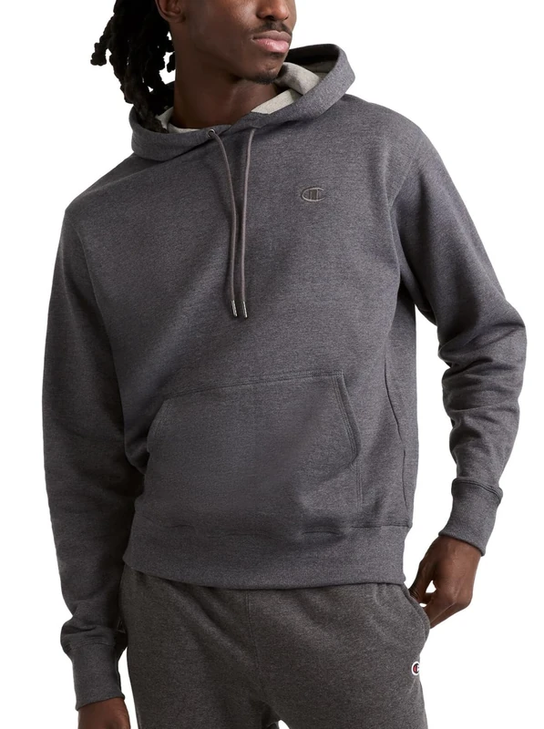 Champion Men's Powerblend Pullover Hoodie Hoody, Granite Heather, XXL UK - Image 1