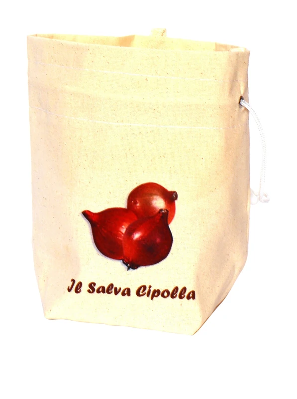 Bergamaschi & Vimercati Excelsa The salvacipolla portacipolla, Fabric, Cream, 22 x 13 x 20 cm - Image 1