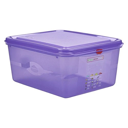 Genware NEV-12480AL Allergen Storage Container, GN 1/2, 150 mm Deep, 10 L (Pack of 6)
