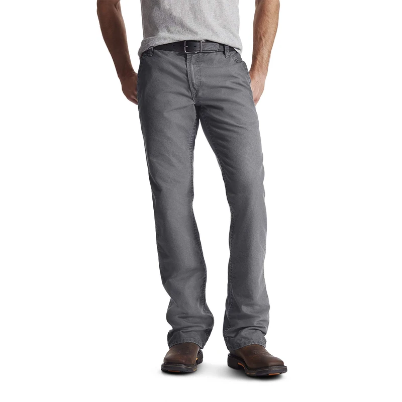ARIAT Men's Flame Resistant M4 Relaxed Workhorse Boot Cut Pant, Grey, 33W x 30L