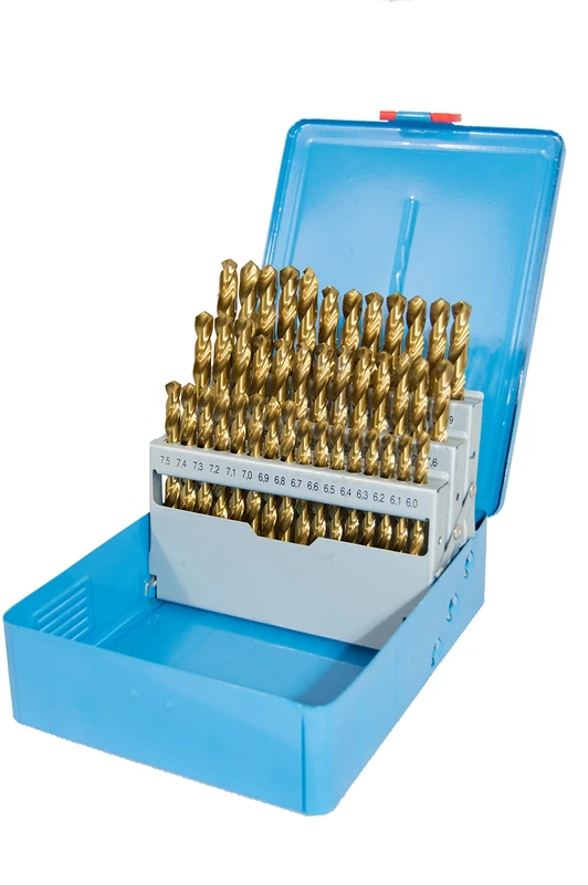 Presto 09565M41 High Speed Steel Split Point Titanium Coated Jobber Drill Set, 6mm-10mm Diameter, 0.1mm Increments, 41 Piece