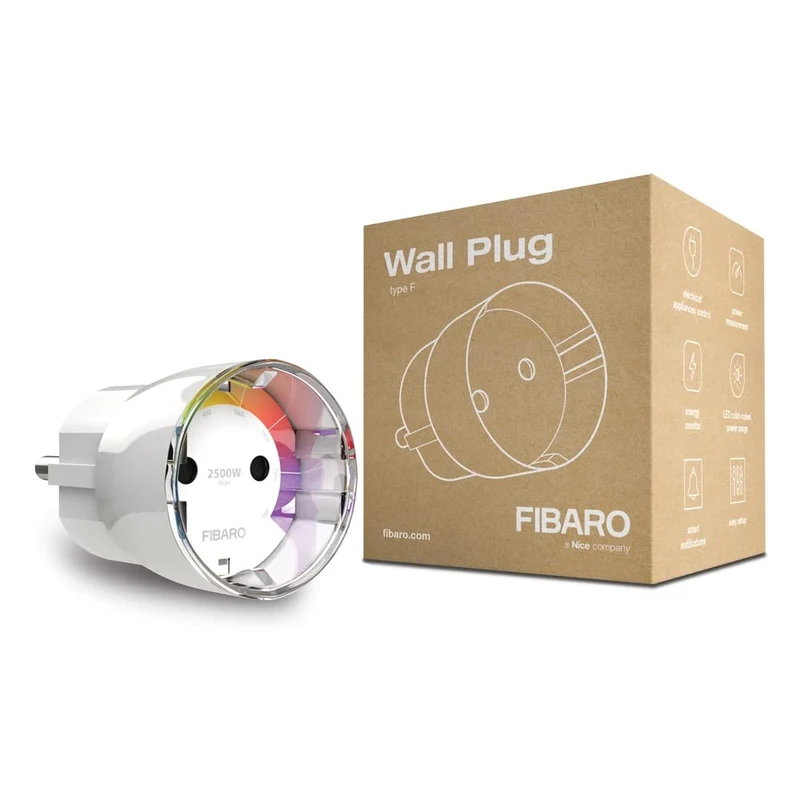 Fibaro FGWPF-102-5 FGWP-102 Type F Wall Plug, White, 35.0