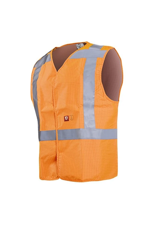 SIOEN 308AA2PX8FC12XL Raufar Anti-Static Hi-Vis Waistcoat (RWS), Flame Retardant, XX-Large, Orange - Image 1