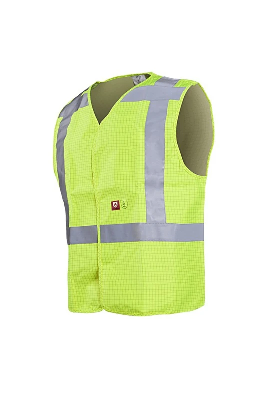 SIOEN 308AA2PX8FY1S Raufar Anti-Static Hi-Vis Waistcoat (RWS), Flame Retardant, Small, Yellow