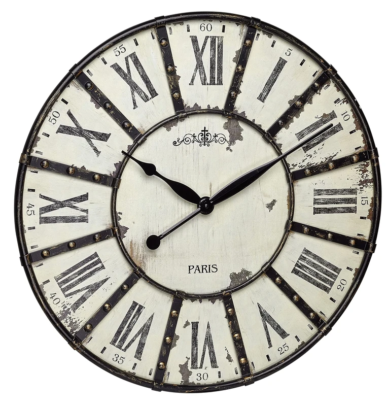 TFA Dostmann 60.3039.02 Wall Clock Metal 60 x 60 x 4.5 cm Black/White