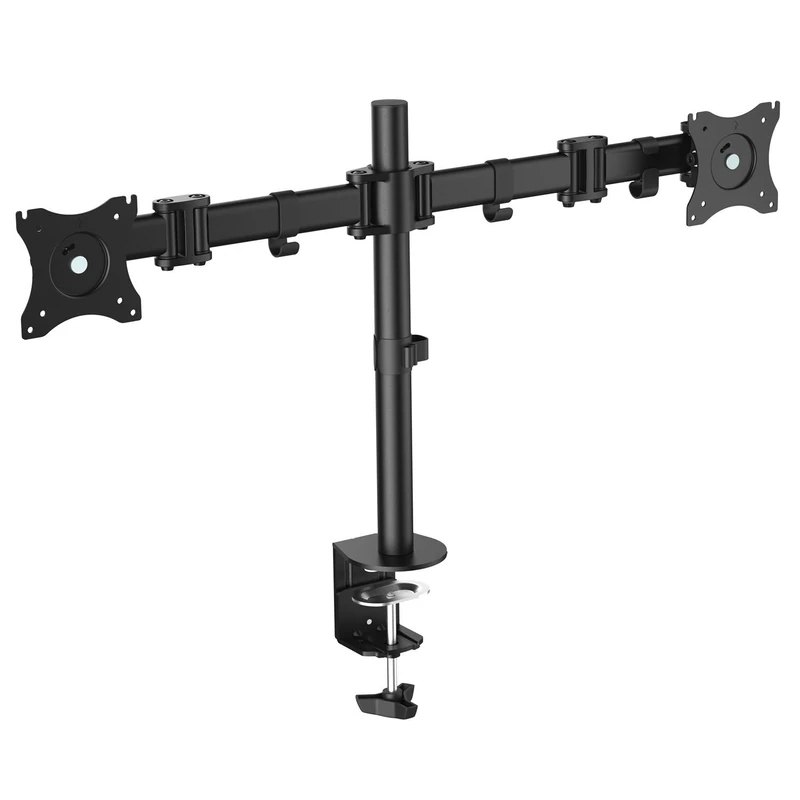 Equip 650115 Economy Steel LCD VESA Table Mount 360 Degree 2 Monitors Black - Image 1