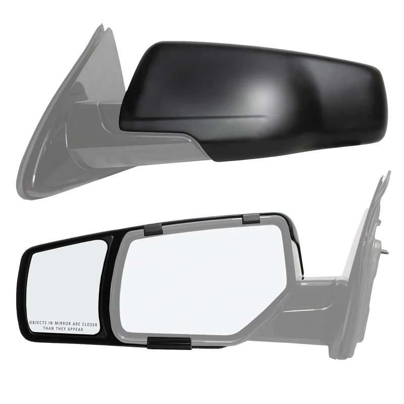 K Source 80920 Snap-On Towing Mirrors for Select Chevy/GMC Models (15+),Black