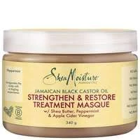 SheaMoisture Jamaican Black Castor Oil Strengthen & Restore Hair Treatment Mask -Sulfate- Free Deep Conditioner with Shea Butter & Peppermint – Repairs & Strengthen Damaged, Curly Hair 335 ml