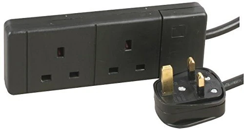 PRO ELEC Extension Lead 2 Socket, 15 Metres in black