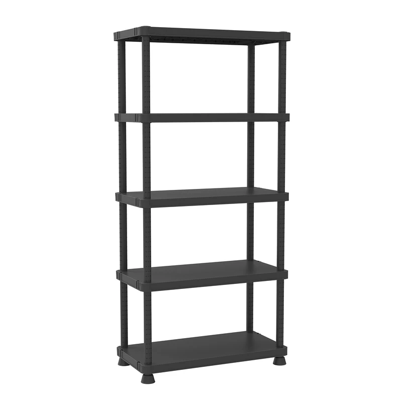 Terry, Scaffale 9045 / 5c, Modular Shelving with 5 Shelves. Color: Black, - 90x45x187.5 cm