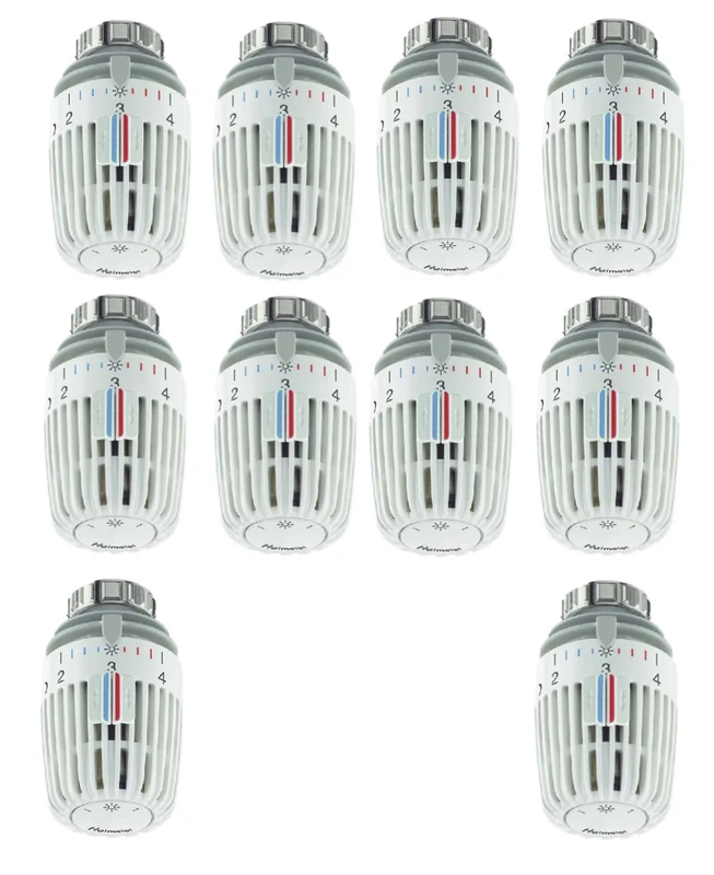 Heimeier Type 6000-00.500 Thermostatic Head Pack of 10, White, for Thermostats