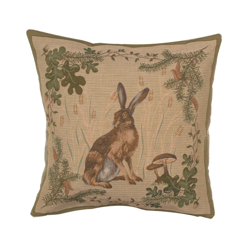 The Hare I French Cushion/Size - H 19 x W 19