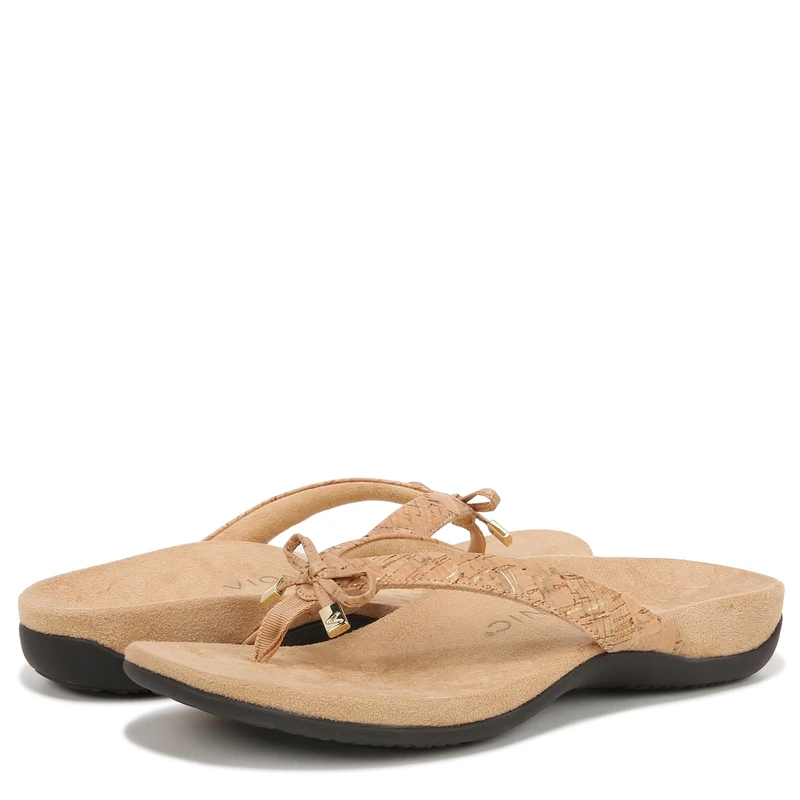 Vionic Womens Bella Sandals Wide Fit UK 9, Gold Cork - Image 1