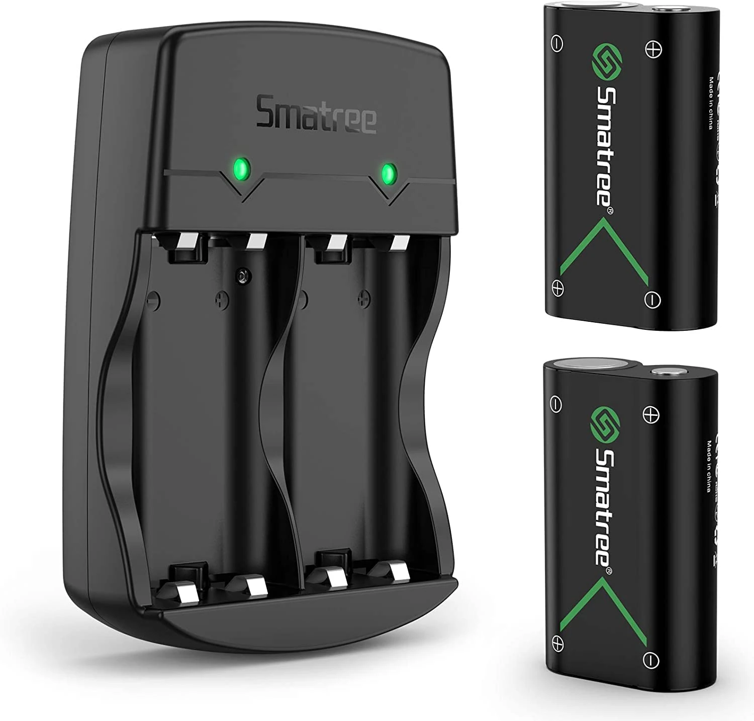 Smatree Rechargeable NI-MH Battery 2000mAH (2-Pack) and Dual-Channel Charger for Xbox One/ Xbox One S Wireless Controller