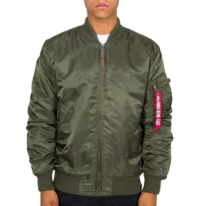 Alpha Industries Men's MA-1 VF 59 Long Bomber Jacket, Dark Green, 3XL
