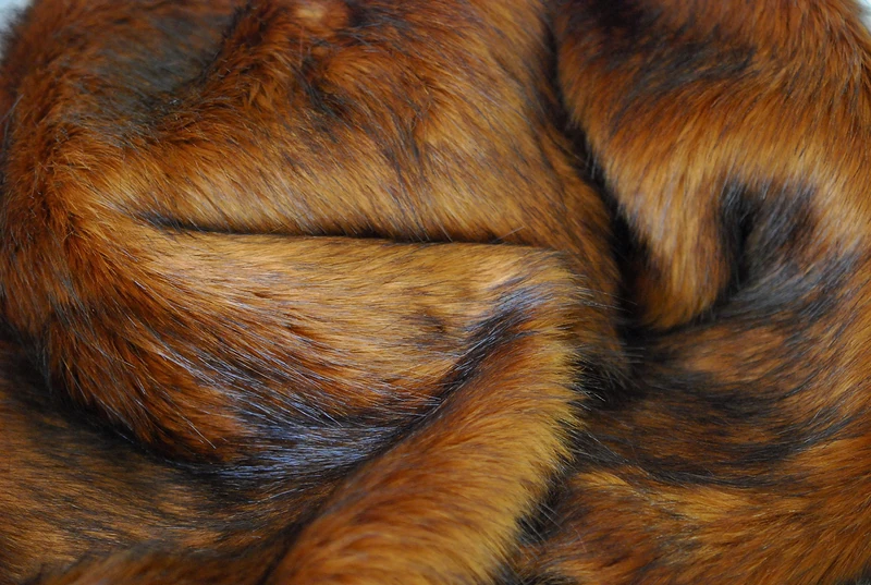 Super Luxury Faux Fur Fabric Material - Long Pile Bronze, 1mtr - 150cm x 100cm