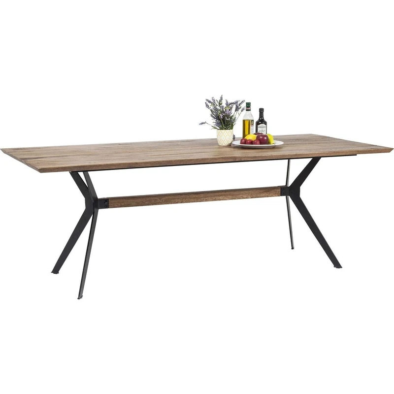 Kare Design table Downtown 220x100cm, large, solid real wood dining table, dining room table made of solid oak, (H/W/D) 77x220x100cm