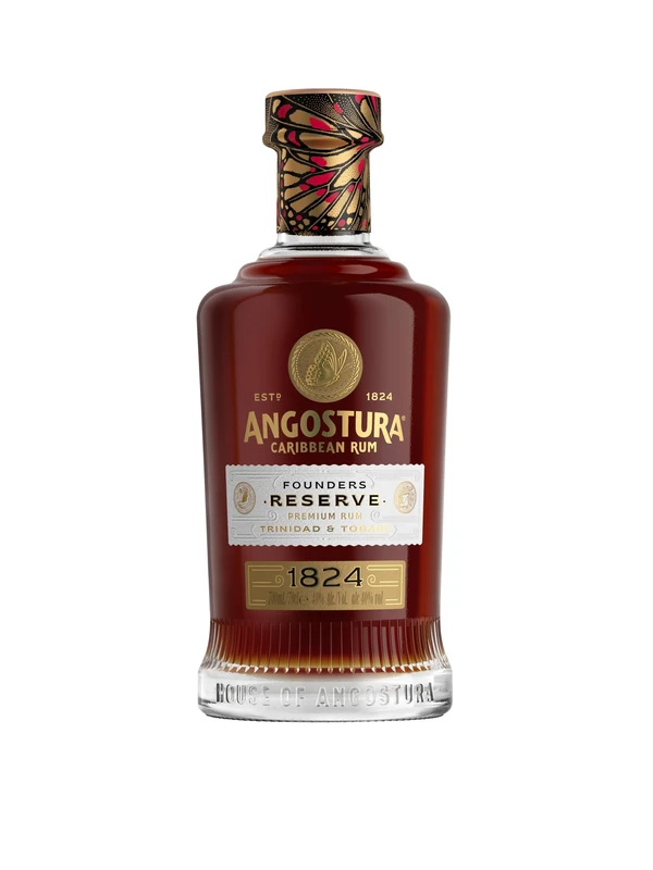 Angostura 1824 Founders Reserve | Premium Caribbean Rum | 40% ABV | 70cl | Blend of mature rums aged in charred oak | Rich bouquet of baked spices, burnt sugar & oak | Subtle notes of raisin & vanilla