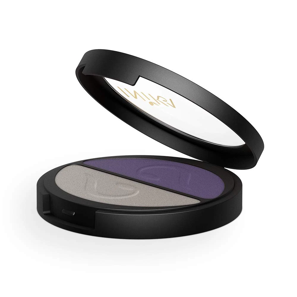 INIKA Pressed Mineral Eye Shadow Duo, Purple Platinum