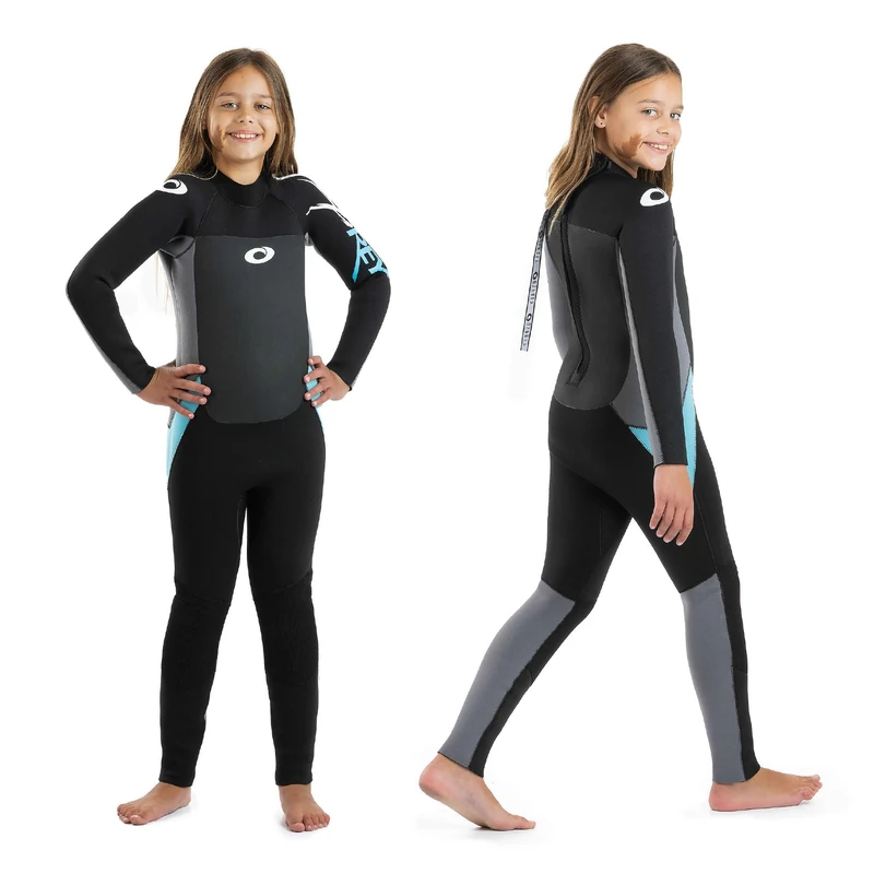 Osprey Girls Full Length 5 mm Winter Wetsuit, Kids Neoprene Surfing Bodyboarding Wetsuit, Origin, Blue, Large Long