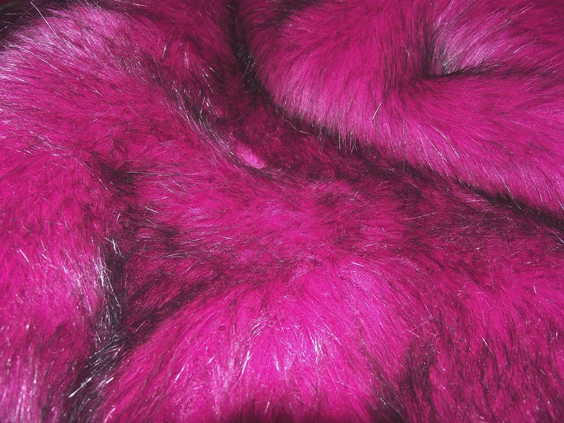 CRS Fur Fabrics Super Luxury Faux Fur Fabric Material - SUPERIOR LONG PILE MAGENTA