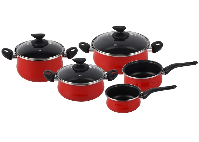 MAGEFESA Praga Cookware Set 8 Pieces, Material: Vitrified Steel Exterior, Reinforced Two-Layer Non-Stick, Suitable for All Hobs, Special Induction, 50% Energy Saving