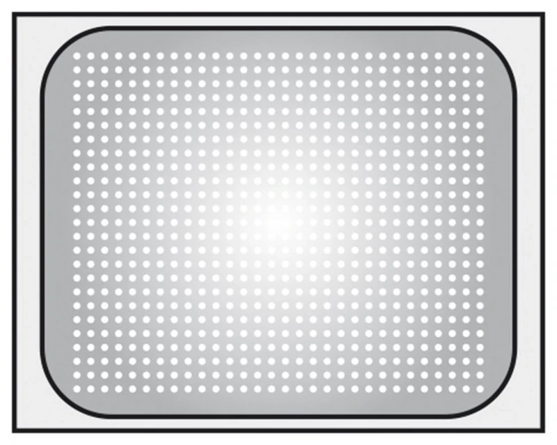 Piazza 220902 GF 2/1 Stainless Steel Gastronorm Perforated Container, 65 cm Length, 53 cm Width, 2 cm Height