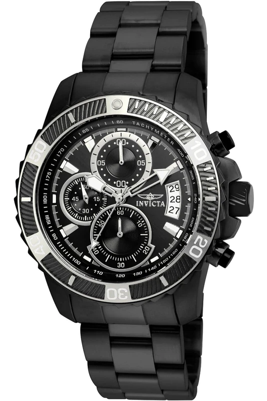 Invicta Pro Diver - SCUBA 22417 Men's Watch - Waterproof - Analogue - Quartz Movement - stainless steel with black dial - 45mm