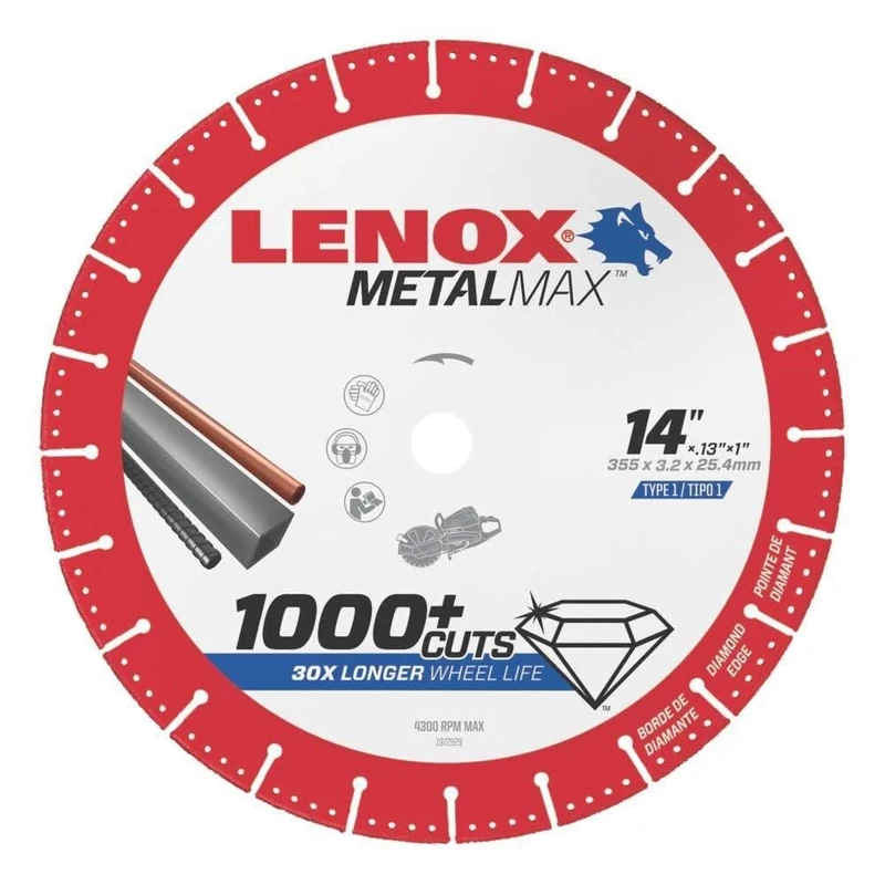 Lenox Tools 1972932 METALMAX Diamond Edge Cutoff Wheel, 14" x 1"