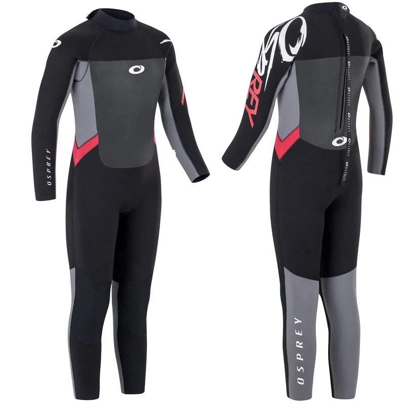 Osprey Boys 5 mm Full Length Winter Wetsuit for Kids, Origin, Red,LS