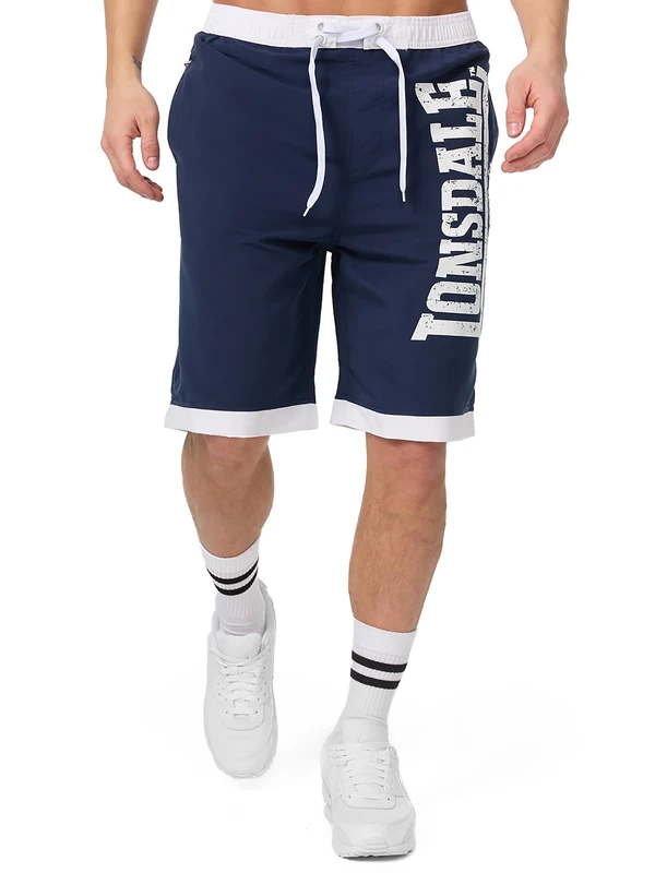 Lonsdale Men's Clennell Swimming Trunks, Navy/White, XXX-Large