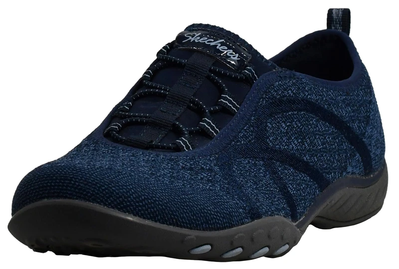 Skechers Women's Breathe Easy Fortune Knit Trainers, Blue Navy, 8 UK