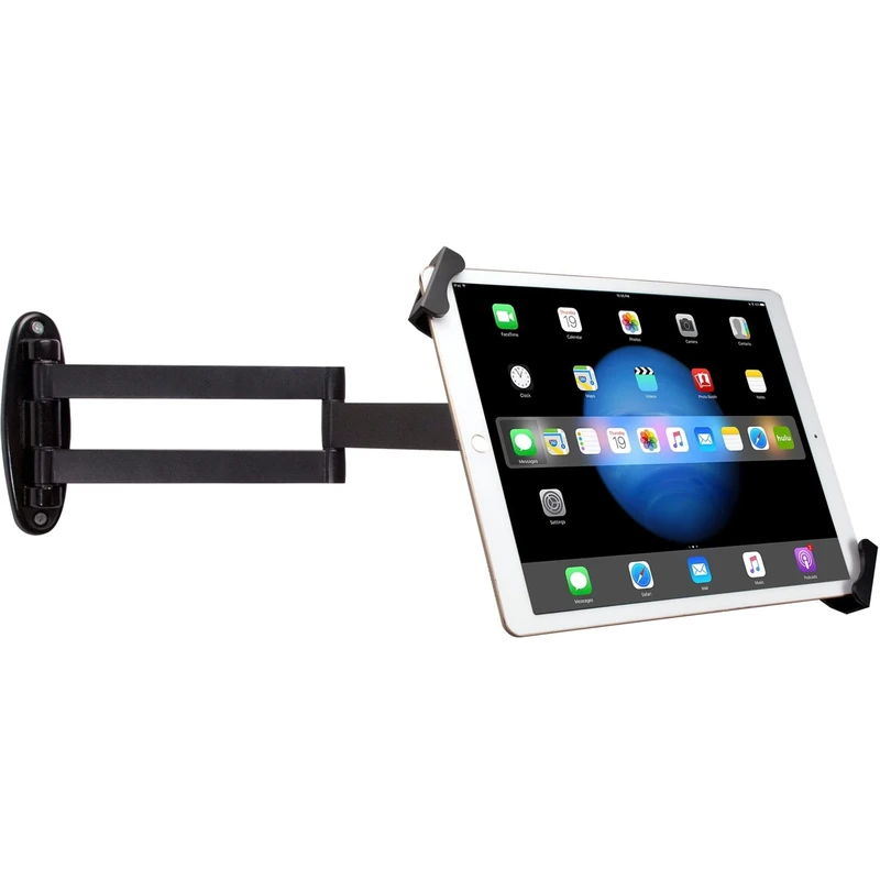 Security Wall Mount – CTA Articulating Arm Tablet Holder with 360-Degree Rotation for iPad 10th Gen 10.9-inch - iPad 7th/8th/9th Gen 10.2-inch - iPad Pro 12.9-inch & 7-13" Tablets - Black (PAD-ASWM)