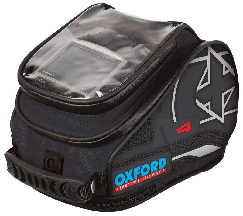 Oxford X4 QR Quick Release Motorbike Motorcycle Tank Bag - 4 Litres - BLACK