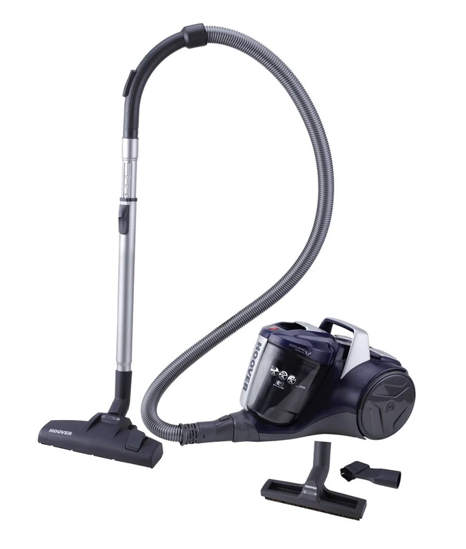 Hoover Bagless Cylinder Vacuum Cleaner to Tow Without Bag Breeze, 700 Watt, 2 litres, Blue/Grey/Smoke - Image 1