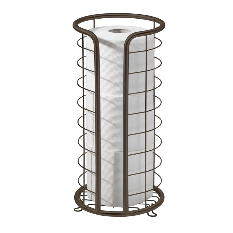 Free Standing Toilet Paper Roll Holder for Bathroom Storage