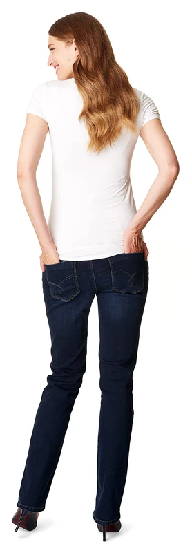 ESPRIT Maternity Women's Pants Denim OTB Straight Jeans, Blue (Darkwash 910), One Size /L32 (Manufacturer Size: 34/32) - Image 1