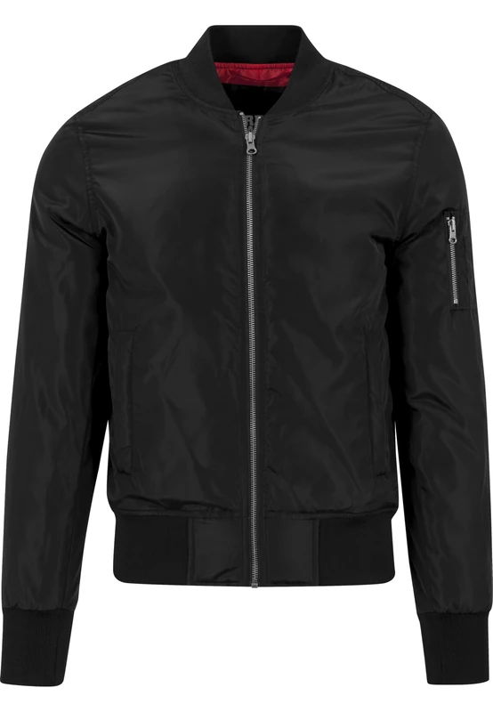 Urban Classics Men's TB1446 Bomber Long Sleeve Jacket - Black - XX-Large